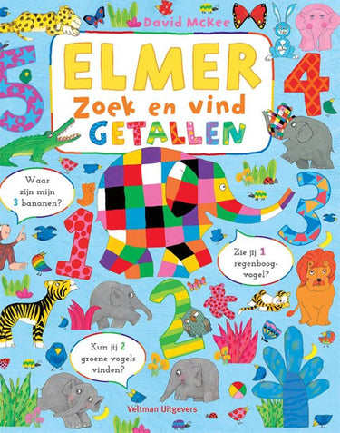 Elmer zoek en vind - getallen 2+