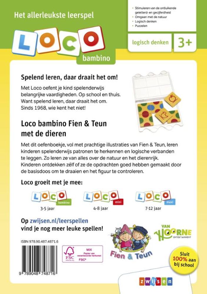Afbeelding laden in galerijviewer, Loco bambino oefenboekje fien teun met de dieren
