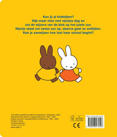 Klokkijken met nijntje. kartonboek. 2+