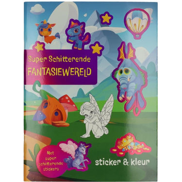 Kleur- en stickerboek fantasiewereld