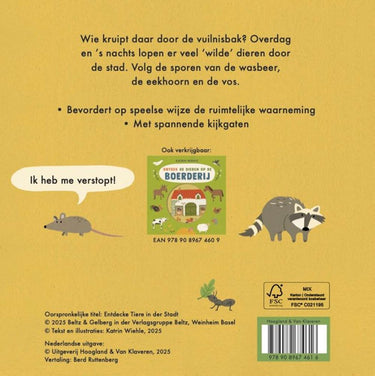 Kartonboek: dieren in de stad 3+