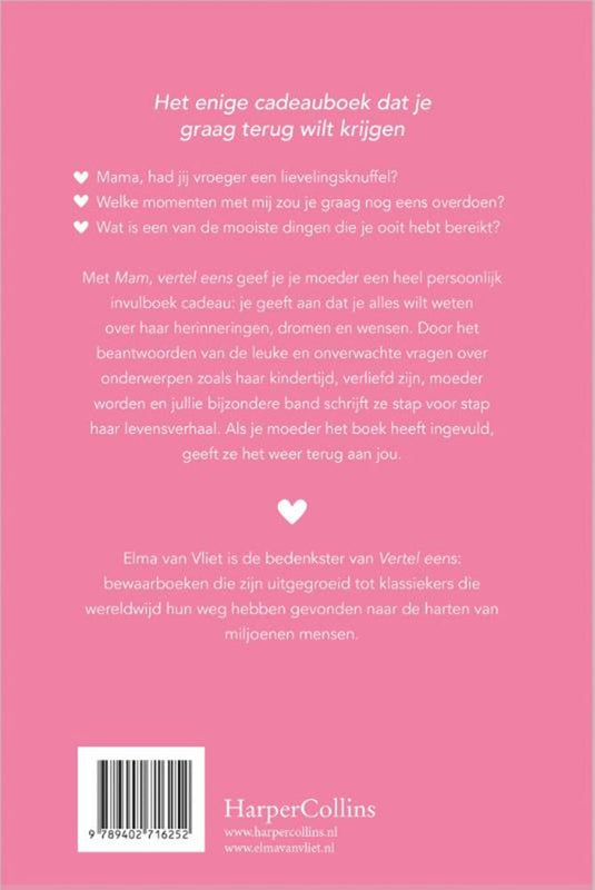 Elma van vliet vertel eens - mam, vertel eens - invuldagboek