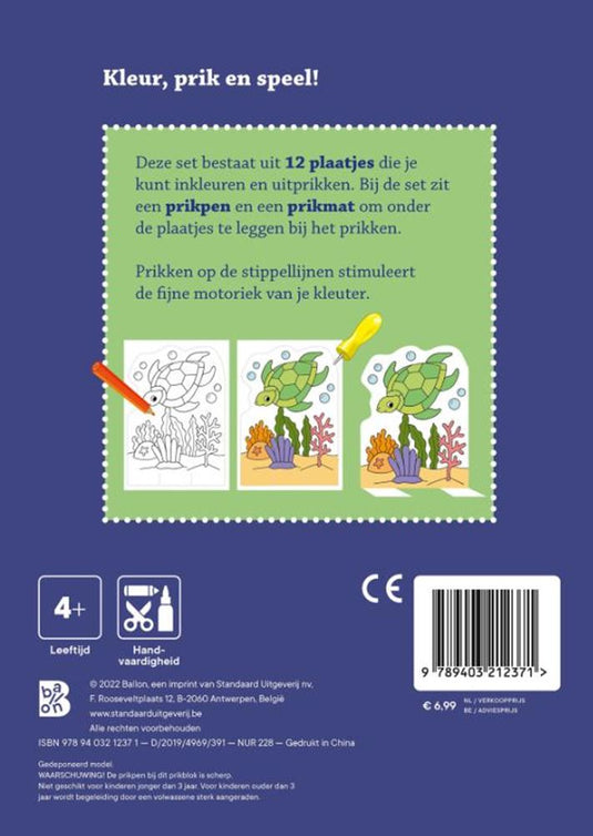 De ballon mijn kleur-en prikblok dieren. 4+