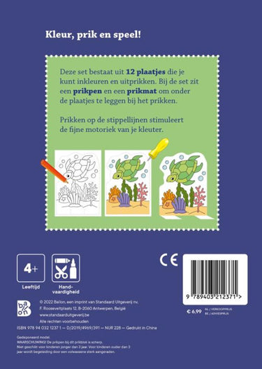 De ballon mijn kleur-en prikblok dieren. 4+
