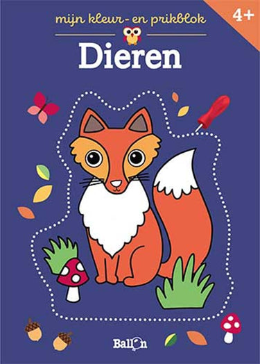 De ballon mijn kleur-en prikblok dieren. 4+