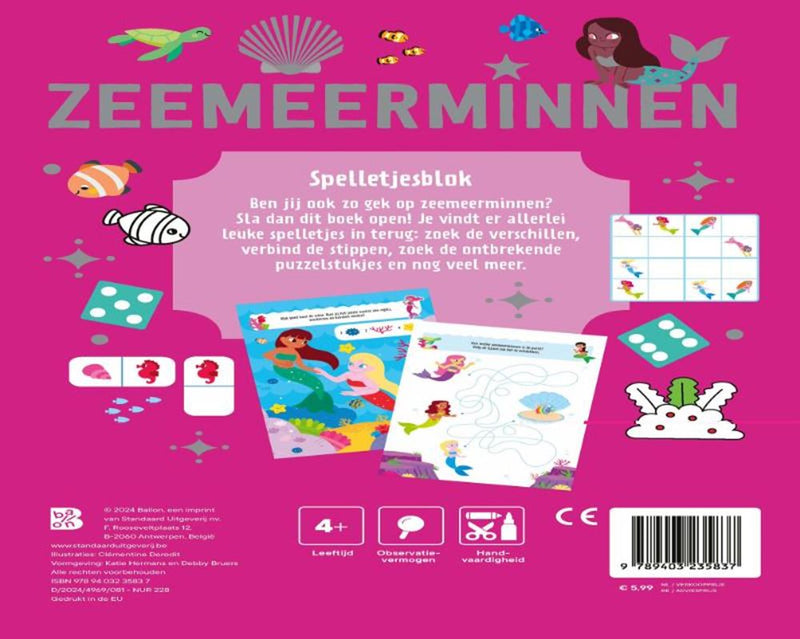Load image into Gallery viewer, Zeemeerminnen: spelletjesblok 4+
