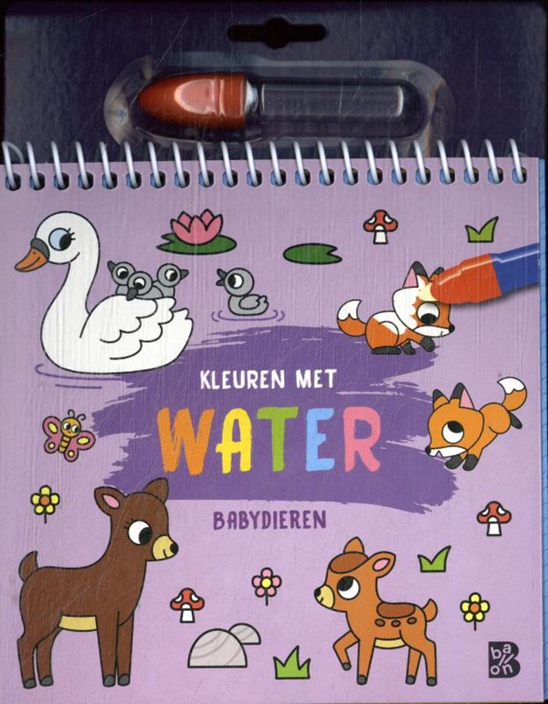 Load image into Gallery viewer, Standaard uitgeverij kleuren met water: babydieren 3+ | 3 stuks
