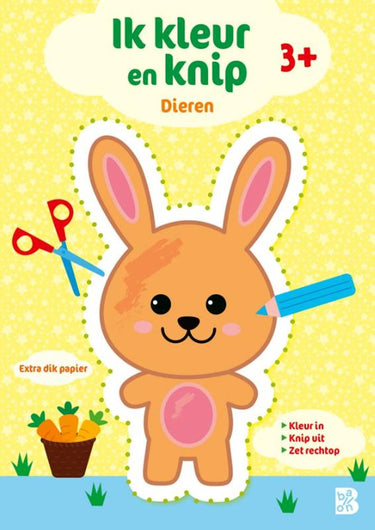 Ik kleur en knip: dieren 3+