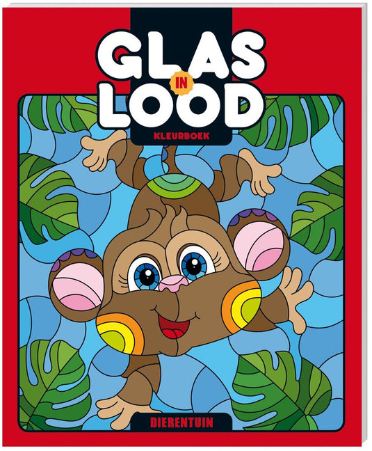Kleurboek: glas in lood, dierentuin. 6+