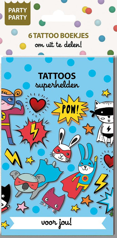 Ty par par 6 tattoo boekjes - superheld