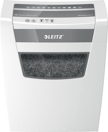 Leitz iq home office papierversnipperaar voor thuis - p4 snippers - tot 10 vel - 23l - wit
