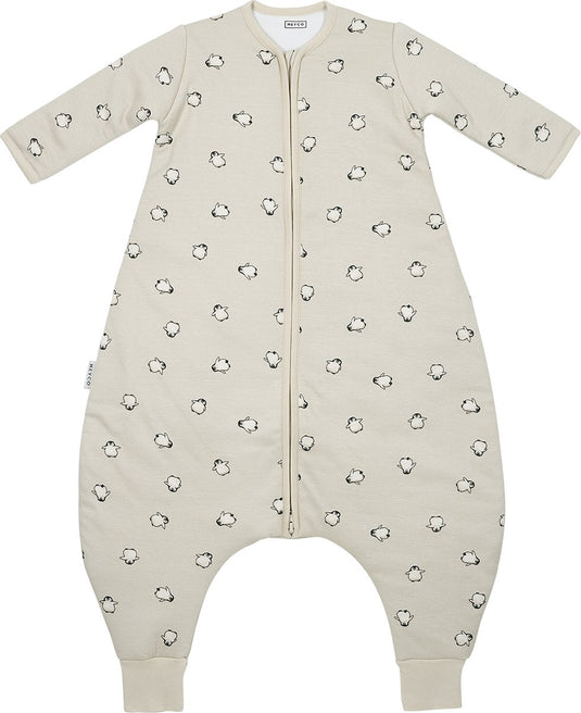 Meyco baby penguin baby winter slaapoverall jumper met vaste mouw - soft sand - 80cm - 2.5 tog