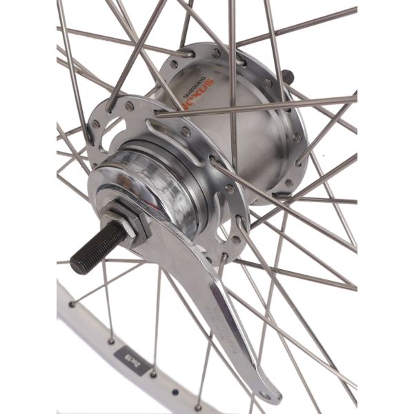 Load image into Gallery viewer, Shimano achterwiel 28 622 x 19c ryde zac19 velg met nexus 7 remnaaf - zilver

