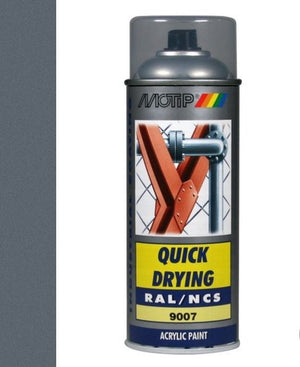 Motip industrial acryllak hoogglans ral 9007 grijs aluminium - 400 ml.