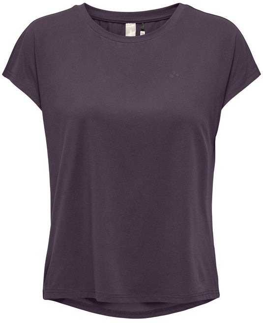 Only play aubree loose dames training t-shirt 15137012-plum - kleur paars-multicolour - maat xl