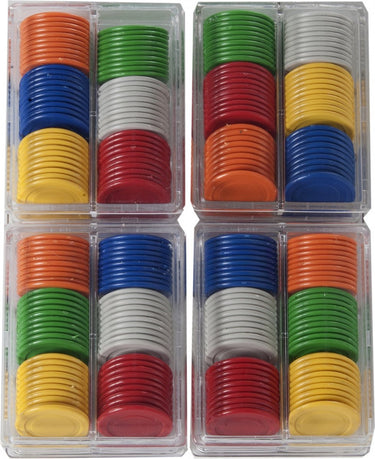 Longfield fiches 25 mm – 240 stuks in box – assorti kleuren – pokerfiches, spelchips casino accessoires – geschikt voor poker, roulette, blackjack, thuiscasino, gezelschapsspellen bordspellen – engelhart