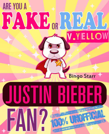 Are you a fake or real justin bieber fan? version yellow - the 100% unofficial quiz and facts trivia travel set game