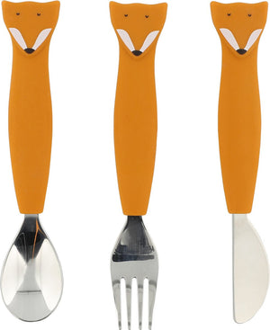Trixie siliconen eetset - mr. fox, 3st.