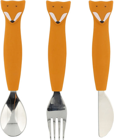 Trixie siliconen eetset - mr. fox, 3st.