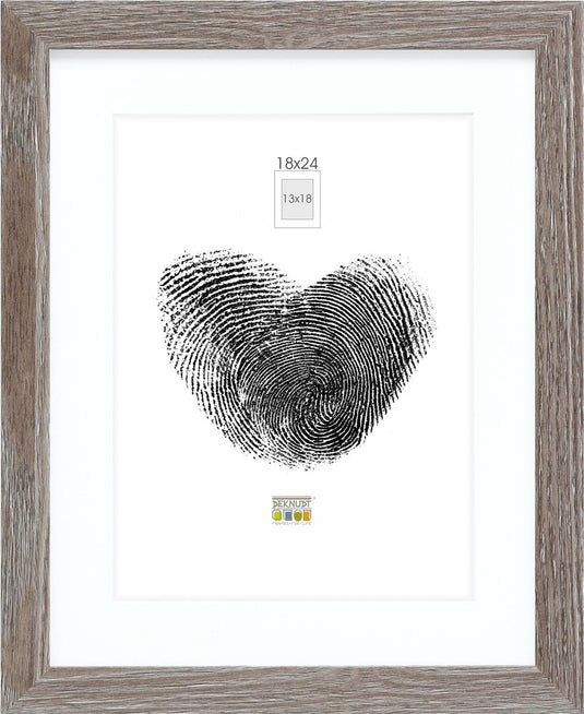 Deknudt frames fotolijst - grijs met passe-partout - 13x18 18x24 cm
