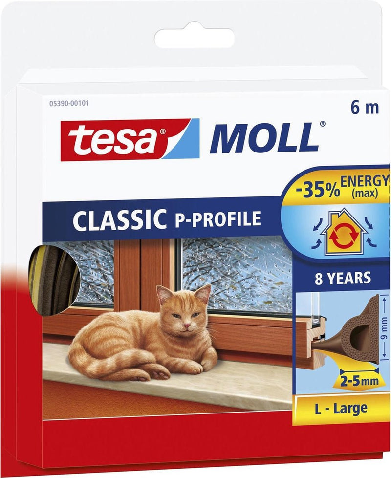 Load image into Gallery viewer, Tesa p-profile 05390-00101-00 afdichtingstape moll bruin (l x b) 6 m x 9 mm 1 stuk(s)
