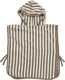 Meyco baby fat stripe badponcho - jacquard badstof - taupe - 1-3 jaar