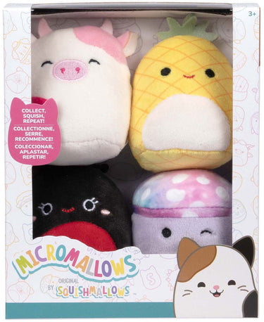 Squishmallows knuffel pluche micromallows - maui, trudy, caedyn, minya, 4-pack