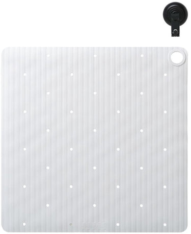 Sealskin ribb - antislip douchemat 55x55 cm - wit - inclusief zwarte haak