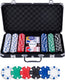 Engelhart pokerset 300 chips (11.5 gram) in zwarte koffer – met 2 sets speelkaarten, 5 dobbelstenen en 3 dealer buttons