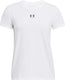 Under armour ua rival core ss-wht dames sportshirt - wit - zwart