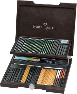Faber-castell pitt monochromos artist set - houten koffer 86-delig - fc-112971