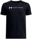 Under armour ua b logo wordmark ss unisex sportshirt - zwart - wit - grijs