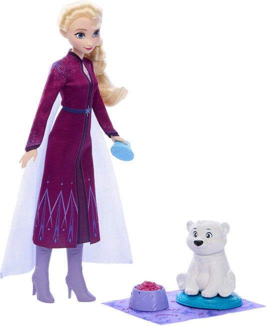 Mattel frozen pop elsa met berenwelp - disney speelgoedpop.