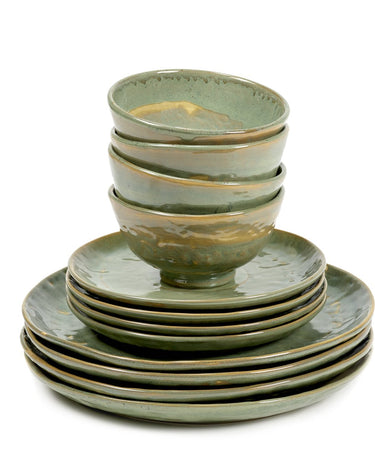 Serax - pascale naessens pure - serviesset - zeegroen - 12 stuks