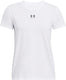 Under armour ua rival core ss-wht dames sportshirt - wit - zwart