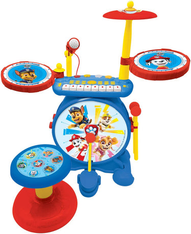 Lexibook mijn rockband paw patrol compleet elektronische lichtgevende drumset met kruk