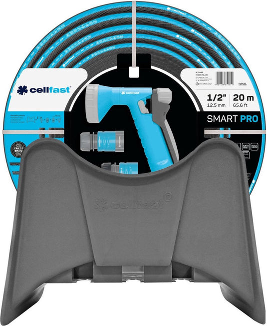 Cellfast smart pro ats - slang met houder 1 2 20m - 4-lagige slang 1 2 , pistoolspuit, 2 x snelkoppeling, universele aansluiting met binnendraad