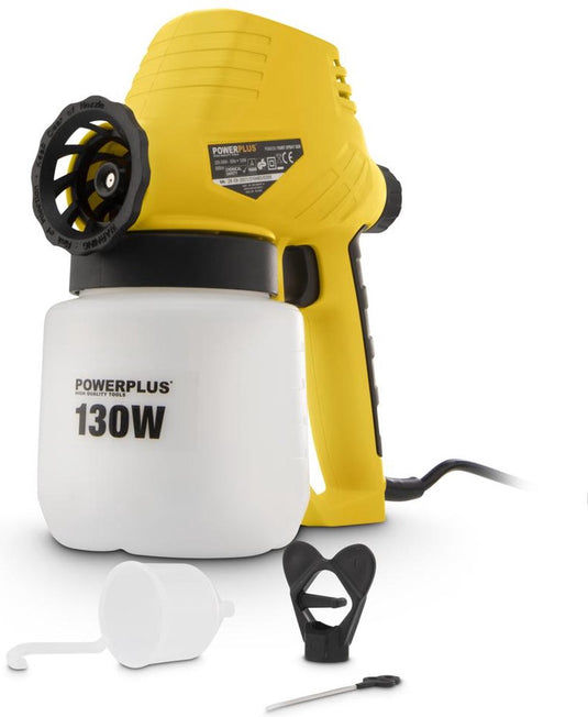 Powerplus elektrisch verfpistool powx351 - verfspuitpistool van 130 w van 800 ml - voor primer, verf, vernis, olie en beits