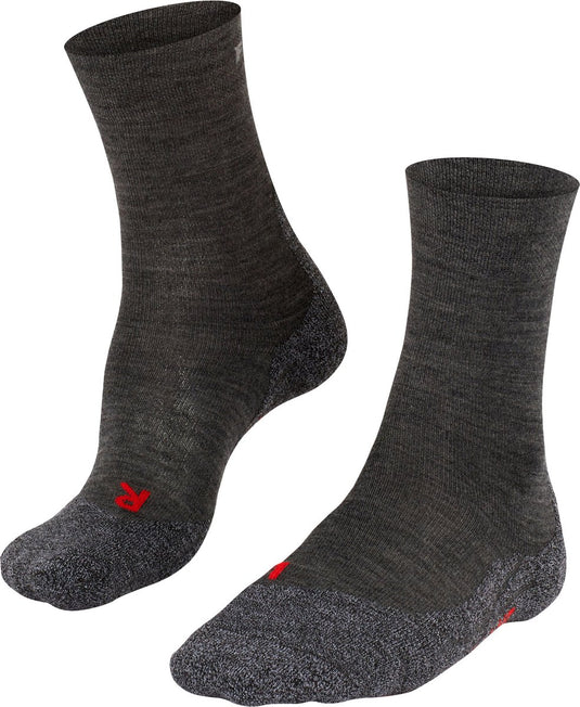 Falke tk2 sensitive anti-blaar dik wol functioneel materiaal wandelsokken dames grijs - maat 41-42