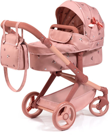 Bayer design combi dolls pram xeo - 72 x 38 x 65 cm - poppenwagen - donkerroze