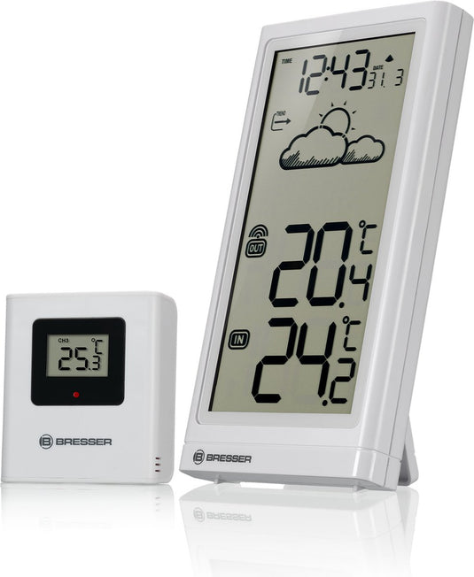 Bresser weerstation - meteo temp - wit - draadloos - voor binnen buiten