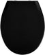 Wenko wc bril kos - zwart thermoplast - easy-close softclose sluiting - fix-clip bevestiging afklikbaar - toiletbril - toiletzitting - wc bril zwart