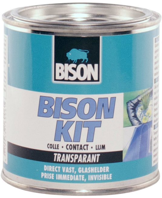 Bison kit® transparant blik 250 ml, glashelder, sterke, universele contactlijm, vochtbestendig, vorstbestendig, -40°c tot +70°c, eenvoudig in gebruik, voor ontelbare reparaties
