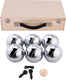 Engelhart metalen jeu de boules - 6 ballen in houten kist - luxe set - pétanque - boules - metalen ballen - geschikt voor elke jeu de boules baan - longfield