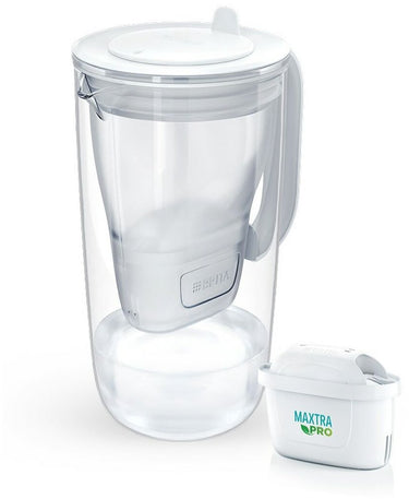 Brita glass mx pro pure - waterfilterkan - 2.5l - inclusief 1 maxtra pro filter - glas - grijs