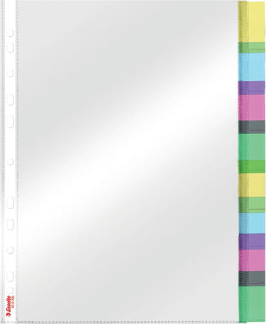 Esselte premium a4 index showtas - gemaakt van kunststof met 8 tabs - 80 micron - transparant