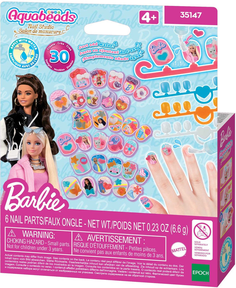 Load image into Gallery viewer, Aquabeads barbie nagel navullingsset- 30 kinder nagels die plakken met water
