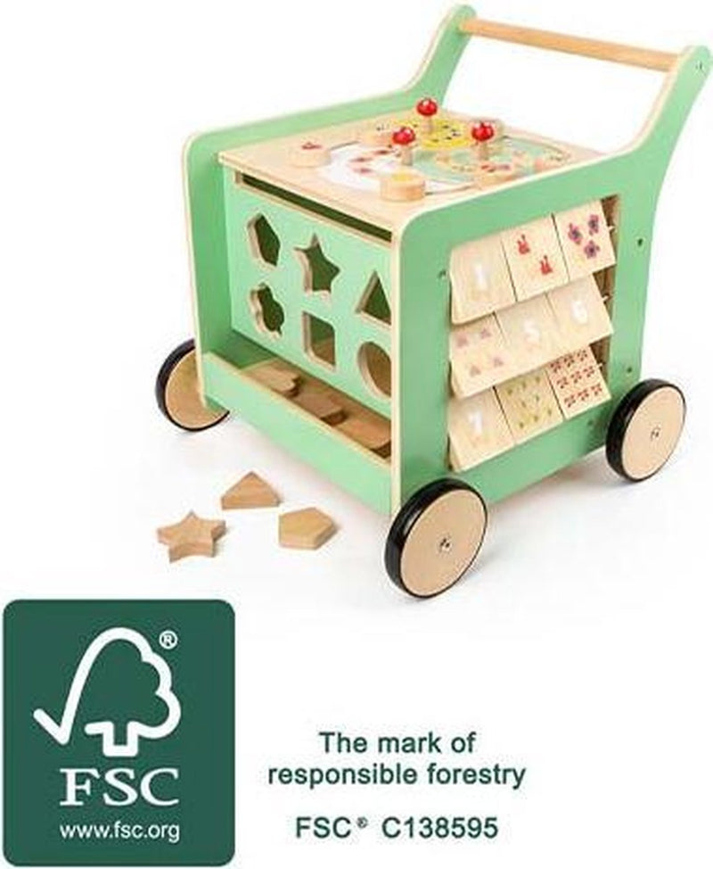 Load image into Gallery viewer, Small foot - houten baby walker loopwagen activiteitencentrum
