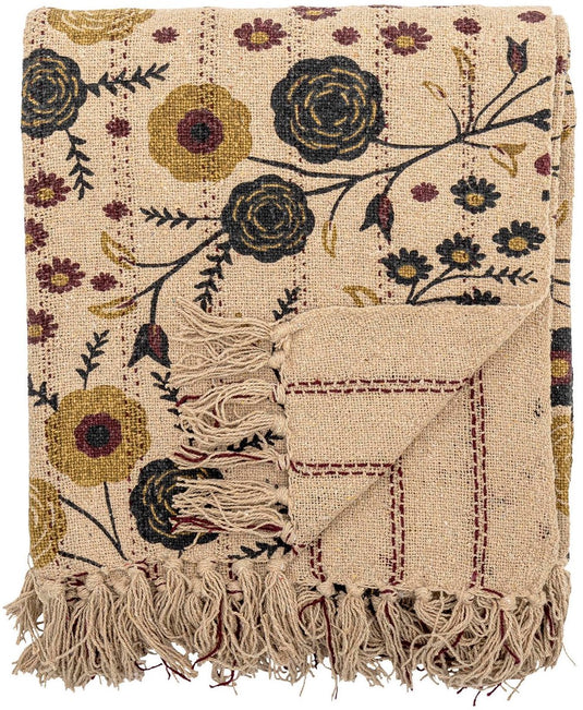 Bloomingville plaid gerecycled katoen nature eydis 130x160cm