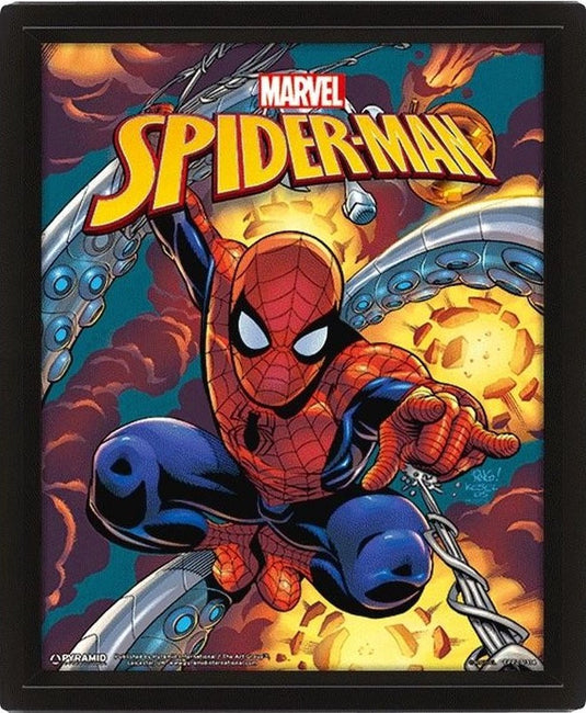 Merkloos sans marque marvel - 3d lenticular poster 26x20 - spider-man costume blast